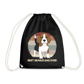 Best Beagle Dad Ever Puppy Dog Dad - Drawstring Bag - black - Front