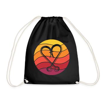 Angelhaken Retro Style Vintage - Turnbeutel - Schwarz - Vorne