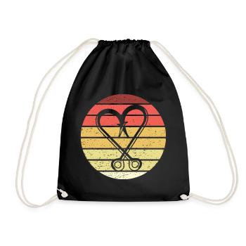 Fishing Hook Retro Style Vintage - Drawstring Bag - black - Front