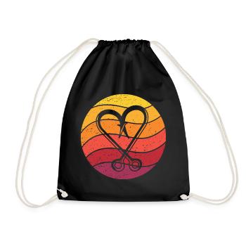 Fishing Hook Retro Style Vintage - Drawstring Bag - black - Front