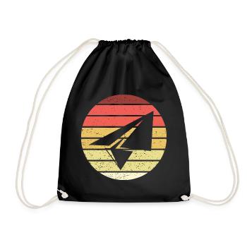 Paper Plane Retro Style Vintage - Sac de sport léger - noir - Devant