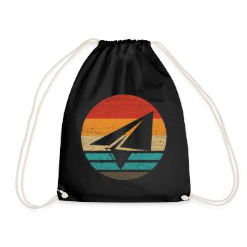 Paper Plane Retro Style Vintage - Sac de sport léger - noir - Devant