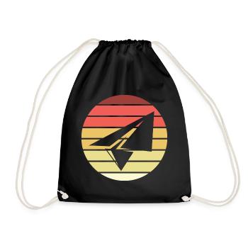 Paper Plane Retro Style Vintage - Sac de sport léger - noir - Devant