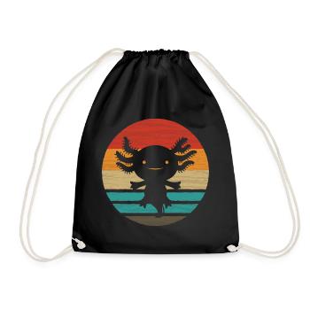 Axolotl Retro Style Vintage - Drawstring Bag - black - Front