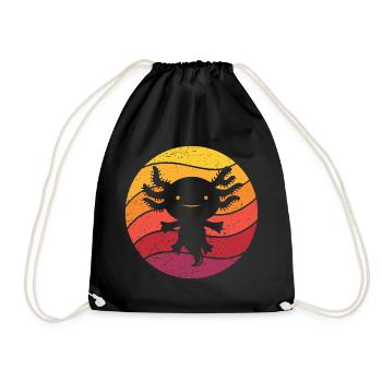 Axolotl Retro Style Vintage - Drawstring Bag - black - Front