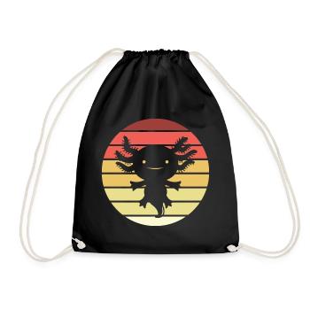 Axolotl Retro Style Vintage - Drawstring Bag - black - Front