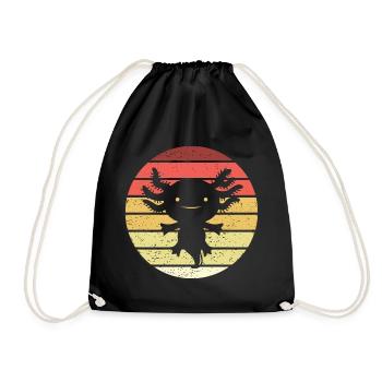Axolotl Retro Style Vintage - Drawstring Bag - black - Front