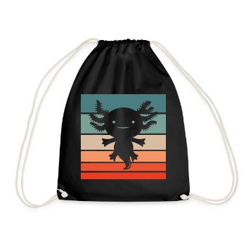Axolotl Retro Style Vintage - Drawstring Bag - black - Front