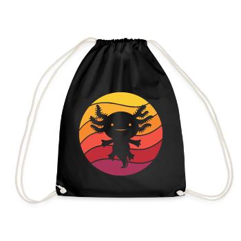 Axolotl Retro Style Vintage - Sac de sport léger - noir - Devant
