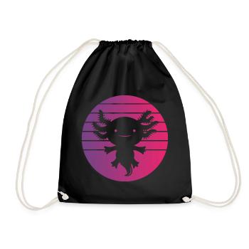 Axolotl Retro Style Vintage - Drawstring Bag - black - Front