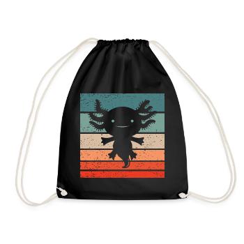 Axolotl Retro Style Vintage - Drawstring Bag - black - Front