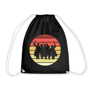 Abschlussfeier Retro Style Vintage - Turnbeutel - Schwarz - Vorne