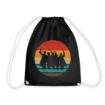Abschlussfeier Retro Style Vintage - Turnbeutel - Schwarz - Vorne