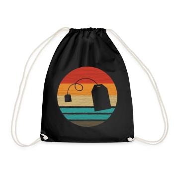 Sachets de thé Retro Style Vintage - Sac de sport léger - noir - Devant
