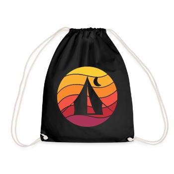 Camping Retro Style Vintage - Drawstring Bag - black - Front