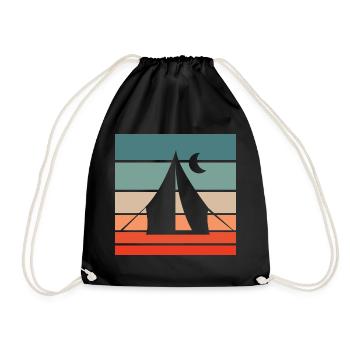 Camping Retro Style Vintage - Drawstring Bag - black - Front
