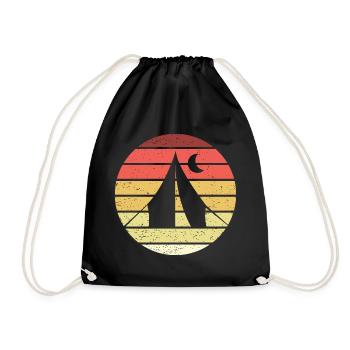 Camping Retro Style Vintage - Drawstring Bag - black - Front