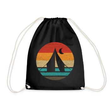 Camping Retro Style Vintage - Drawstring Bag - black - Front