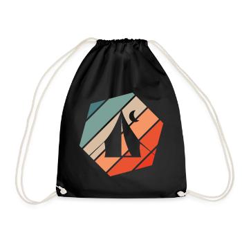 Camping Retro Style Vintage - Drawstring Bag - black - Front