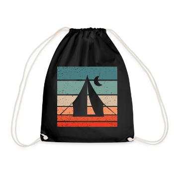 Camping Retro Style Vintage - Drawstring Bag - black - Front