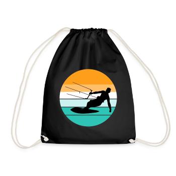 Kiteboarding Kiteboarder Kitesurfen Kitesurfen - Turnbeutel - Schwarz - Vorne
