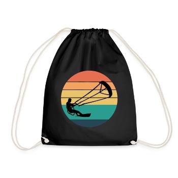 Kiteboarding Kiteboarder Kitesurfen Kitesurfen - Turnbeutel - Schwarz - Vorne