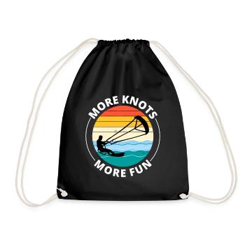 Kitesurfen Kitesurfen Kiteboarding Kiteboarder - Turnbeutel - Schwarz - Vorne