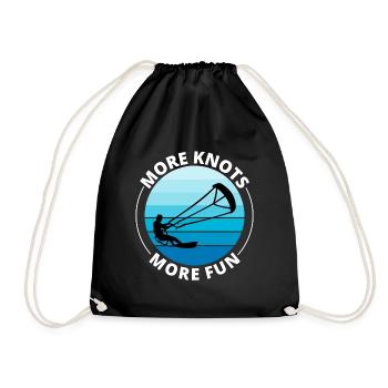 Kitesurfing Kitesurf Kiteboarding Kiteboard - Drawstring Bag - black - Front