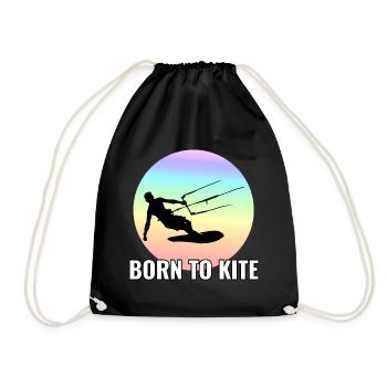 Kitesurfen Kitesurfen Kiteboarding Kiteboarder - Turnbeutel - Schwarz - Vorne