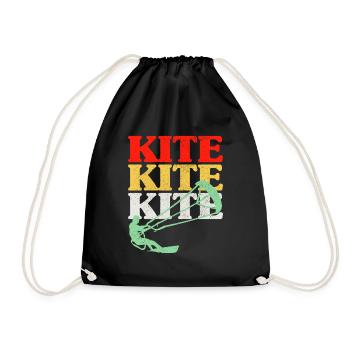 Retro Kitesurfen Kitesurfen Kiteboarding - Turnbeutel - Schwarz - Vorne