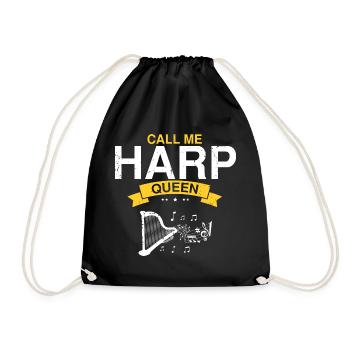Harp Player Designs for Harp Player Designs - Drawstring Bag - black - Front