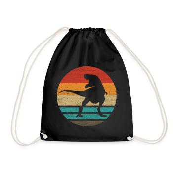 Dinosaure Rétro Style Vintage - Sac de sport léger - noir - Devant