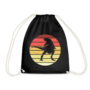 Dinosaure Rétro Style Vintage - Sac de sport léger - noir - Devant