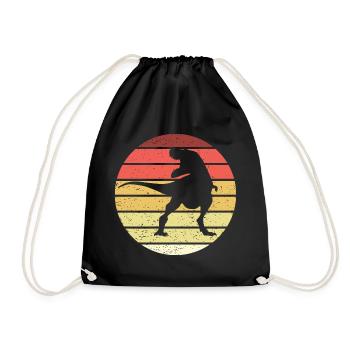 Dinosaure Rétro Style Vintage - Sac de sport léger - noir - Devant