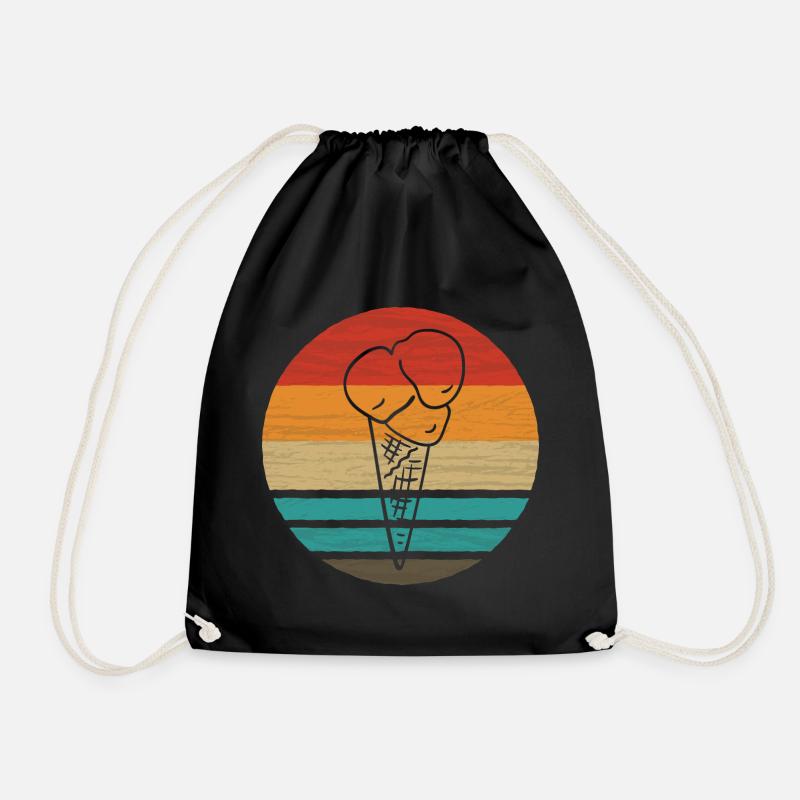 Eistüte Retro Style Vintage - Turnbeutel - Schwarz