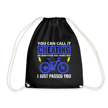 E-Bike Electric Bicycle Bike Cycling Biker Mtb - Drawstring Bag - black - Front