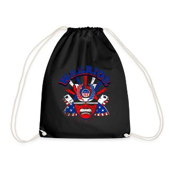A Beautiful Samurai Warrior with US Flag Design - Drawstring Bag - black - Front