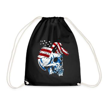 A beautiful and creepy skull design - Drawstring Bag - black - Front
