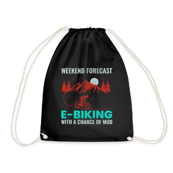 E-Bike Electric Bicycle Bike Cycling Biker Mtb - Drawstring Bag - black - Front