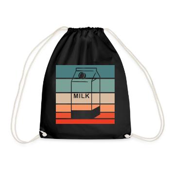 Milk Carton Retro Style Vintage - Drawstring Bag - black - Front