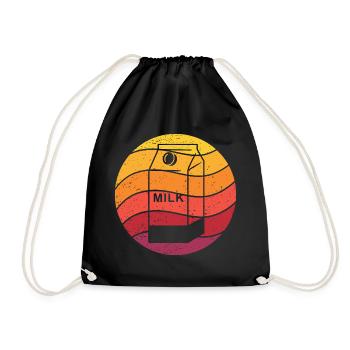 Milk Carton Retro Style Vintage - Drawstring Bag - black - Front