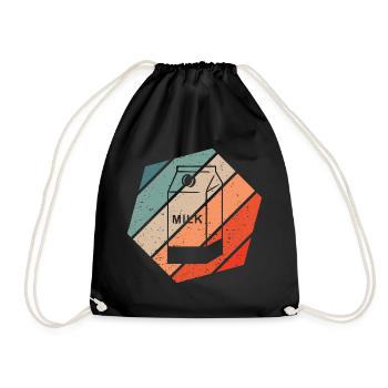 Milk Carton Retro Style Vintage - Drawstring Bag - black - Front