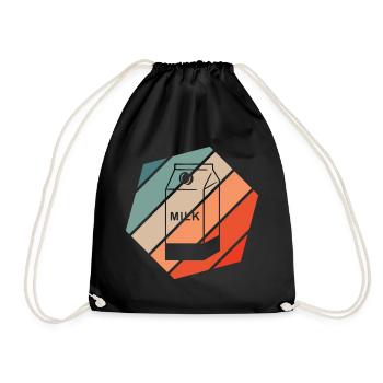 Milk Carton Retro Style Vintage - Drawstring Bag - black - Front