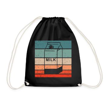 Milk Carton Retro Style Vintage - Drawstring Bag - black - Front