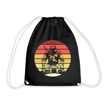 Ninja Retro Style Vintage - Turnbeutel - Schwarz - Vorne