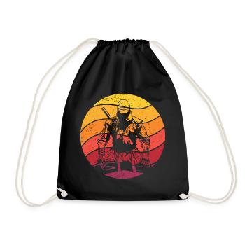 Ninja Retro Style Vintage - Turnbeutel - Schwarz - Vorne