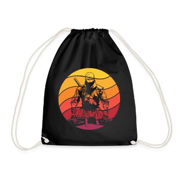 Ninja Retro Style Vintage - Turnbeutel - Schwarz - Vorne