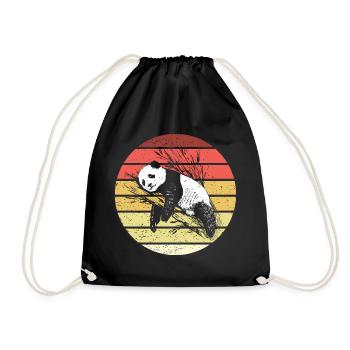 Panda Retro Style Vintage - Turnbeutel - Schwarz - Vorne
