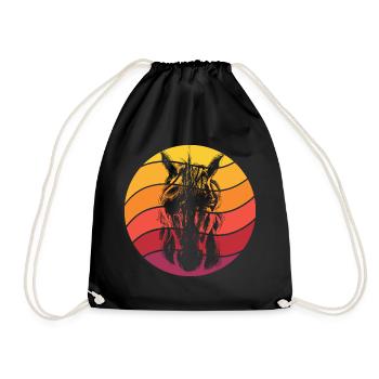 Einhorn Retro Style Vintage - Turnbeutel - Schwarz - Vorne