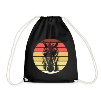 Einhorn Retro Style Vintage - Turnbeutel - Schwarz - Vorne